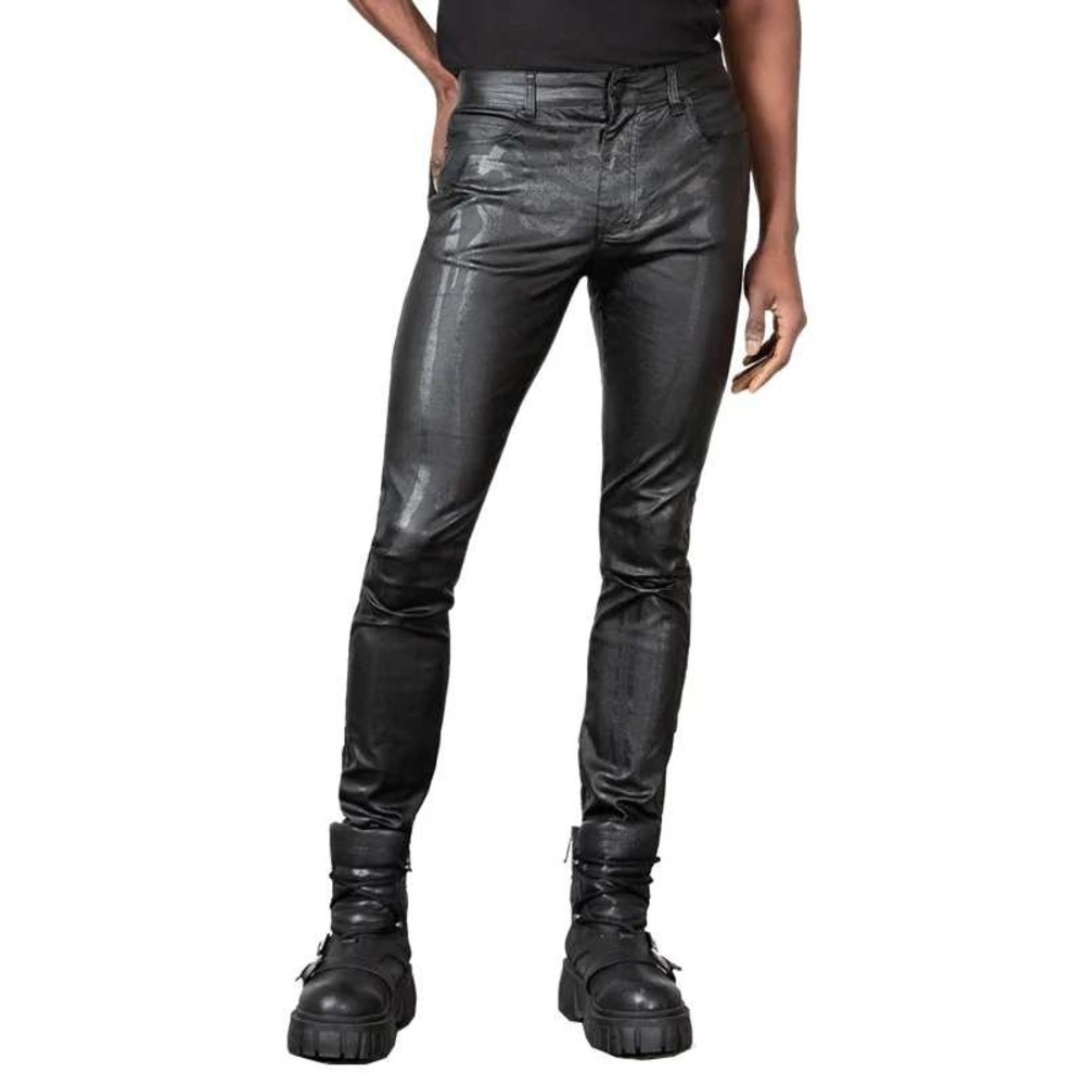Killstar Extremity jeans black glossy‎ skeleton print